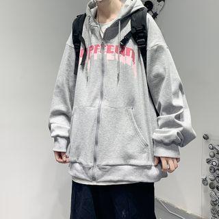 Long Sleeve Lettering Hooded Jacket