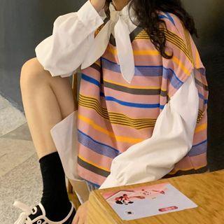 Striped Sleeveless Top / Blouse