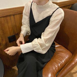 Tie Back Blouse / Midi Spaghetti Strap Dress