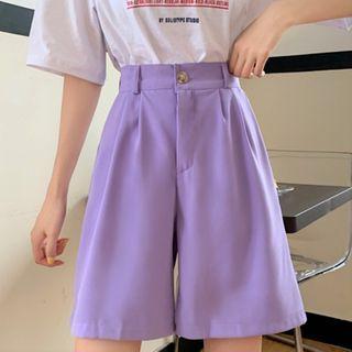Plain  Straight-cut Shorts