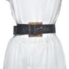 Square Buckled Wax Cord Woven Belt
