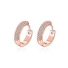 Simple Flashing Plated Rose Gold Round Cubic Zircon Earrings Rose Gold - One Size