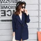 Notched-lapel Wool Buttoned Coat