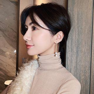 Ginkgo Drop Earring 1 Pair - Gold & White - One Size