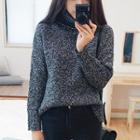 Melange Turtleneck Chunky Sweater