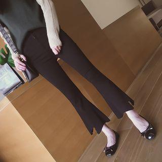 Asymmetric Cropped Boot Cut Pants