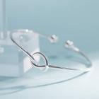 925 Sterling Silver Knot Bangle Silver - One Size