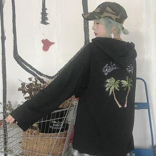 Palm Tree Embroidered Hoodie