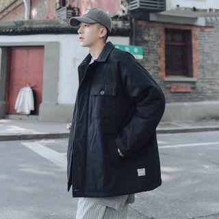 Applique Long-sleeve Plain Coat