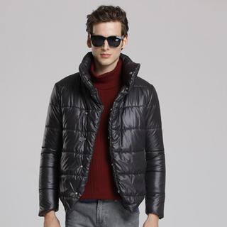 Stand-collar Buttoned Padded Jacket