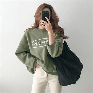 Drop-shoulder Lettered Sweatshirt