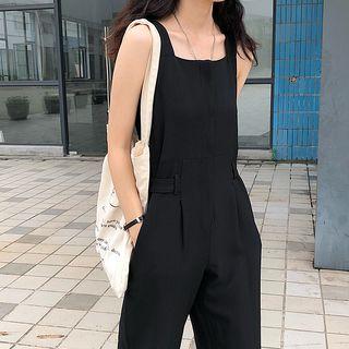 Sleeveless Cropped Jumpsuit Black - One Size