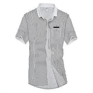 Short-sleeve Pinstriped Shirt