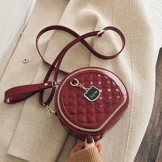Patent Quilted Saddle Crossbody Bag