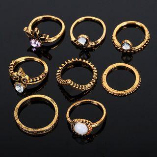 Set Of 8: Retro Ring (various Designs)