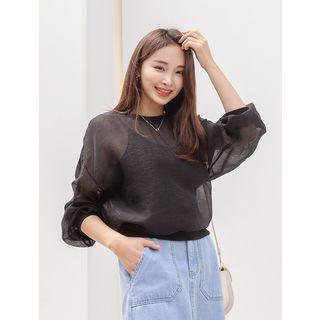 Plus Size See-through Sweatshirt