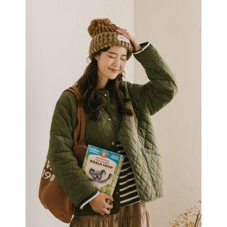 Corduroy Collared Quilted Jacket