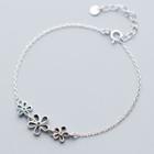 925 Sterling Silver Flower Bracelet Silver - One Size