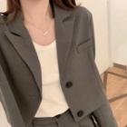 Single-breasted Crop Blazer / Wide-leg Pants
