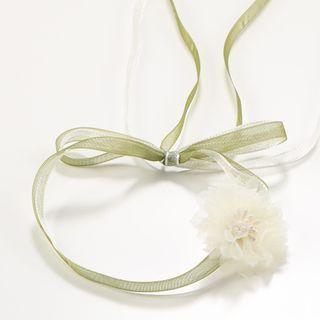 Mesh Bow Choker Green - One Size