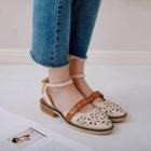 Low Heel Perforated Sandals