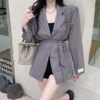 Tie Waist Blazer Gray - One Size