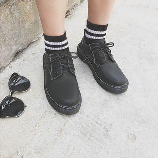 Stitch-accent Lace-up Loafers