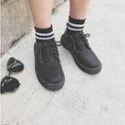Stitch-accent Lace-up Loafers