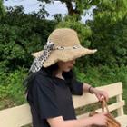 Straw Sun Hat Leopard - M
