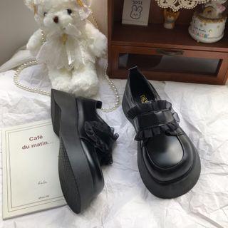 Frill Trim Platform Loafers