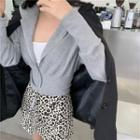 Zip Hoodie / Leopard Print A-line Skirt