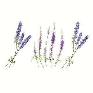 Lavender Print Waterproof Temporary Tattoo Purple - One Piece