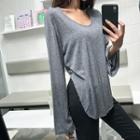 Round-hem Wool Blend T-shirt
