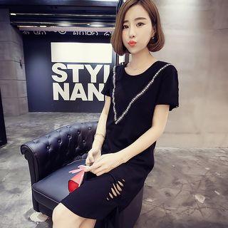 Rip Short-sleeve T-shirt Dress