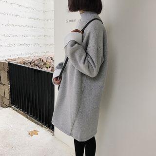 Mock-neck Fleece-lining Pullover Dress
