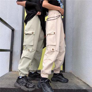 Side Pocket Gather-cuff Cargo Pants