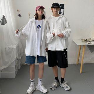 Long Sleeve Plain Hoodie Jacket