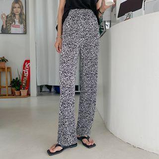 Leopard Crystal-pleat Pants Leopard - One Size