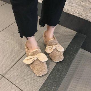 Bow Accent Fleece Loafers