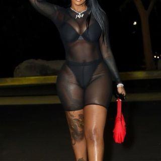 Long-sleeve See Through Romper