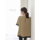 Zip-back Contrast-trim Top