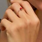Alloy Strawberry Open Ring