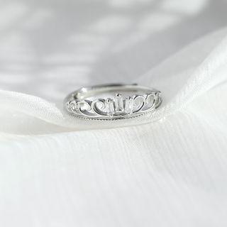 Crown Open Ring 1 Pc - Silver - One Size