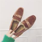 Fleece-lined Metal-accent Flats