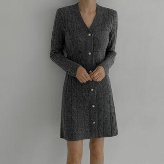 Faux-pearl Cable-knit Dress