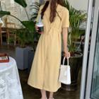 Irregular Tie-waist V-neck Dress