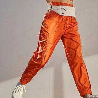 Elastic Waist Plain Tapered Sweatpants