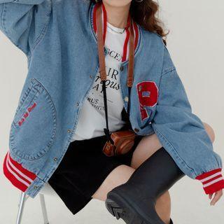 Denim Baseball Jacket Blue - One Size