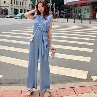 Sleeveless Asymmetric Wide-leg Jumpsuit