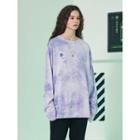 [r:lol] Couple Letter-printed Tie-dyed T-shirt